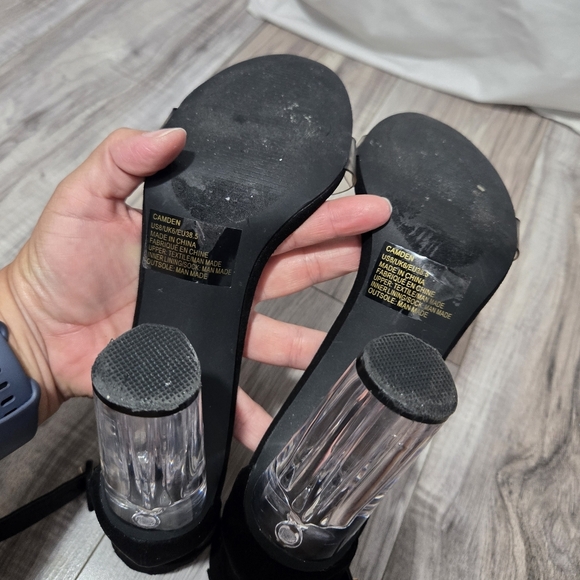 Shoe Dazzle Camden Black And Clear Platform Heels Sz 8 - Picture 10 of 12